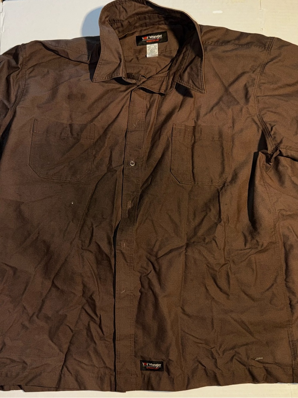 Wrangler Brown Utility Shirt Jacket ✨ Classic Workwear Style